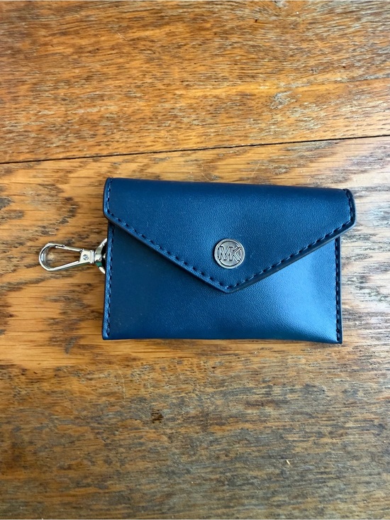 Michael Kors Handbags - Michael Kors MK Envelope Card Wallet Key Chain Blue With Silver